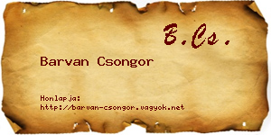 Barvan Csongor névjegykártya